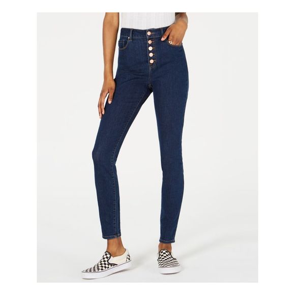 REWASH Womens Blue Heather Skinny Jeans 5 - Picture 1 of 3